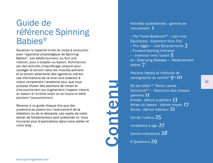 French SPINNING BABIES® Digital Quick Reference Guide